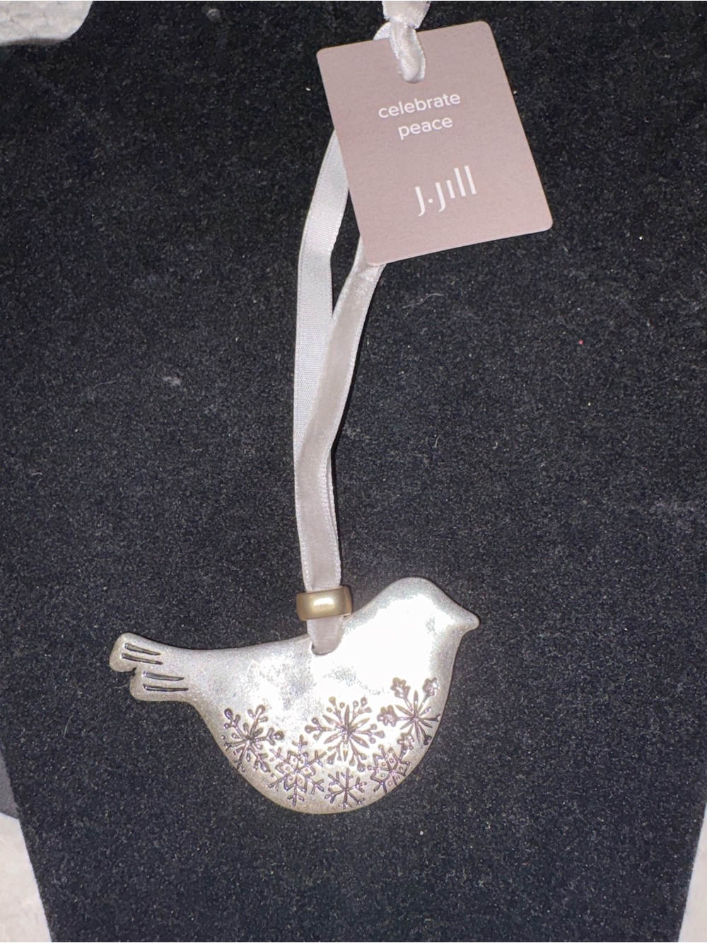 J. Jill silver Decorative Bird Ornament with Snowflake Motif